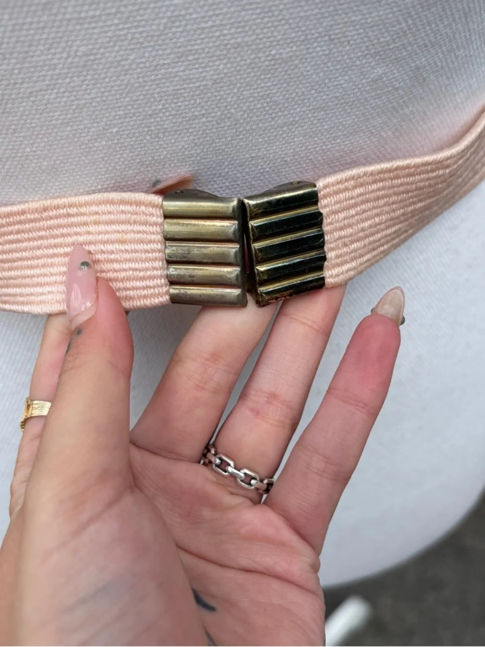 Vintage 80s Pastel Braided Rope Elastic Belt